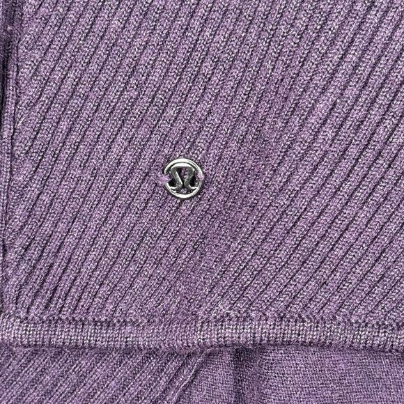 Lululemon Sweater Womens Medium Purple Resolution Wrap‎ Ribbed Casual Athleisure - Picture 7 of 8